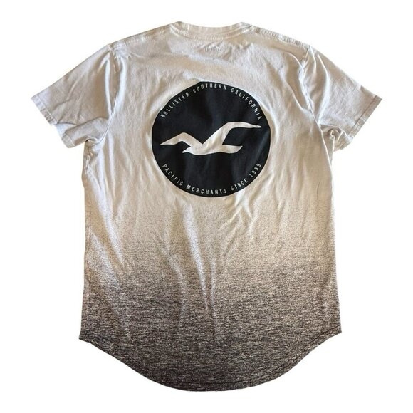 Hollister Ombre Mens White to Black Tee~Size M~Short Sleeve Casual Shirt L12 30 - Picture 5 of 8